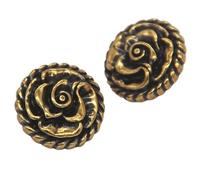 Botones Botones de metal dorados con forma rosa retro 15/18/20/23 mm for coser abrigos, chaquetas, vestidos, decoraciones hechas a mano(Bronze,20mm 6pcs)