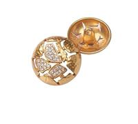 Botones Botones de metal for abrigos, 20 piezas, decoración de diamantes de imitación, botones redondos huecos for ropa, cárdigans, abrigos, proyectos de manualidades(Golden,23 mm)