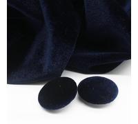 Botones, botones metálicos, Botones 10PCS 10-28MM Redondos de Tela Terciopelo Dorado Cubiertos con Vástago Metal for Ropa Manualidades Costura(Navy Blue,25mm)