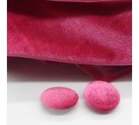 Botones, botones metálicos, Botones 10PCS 10-28MM Redondos de Tela Terciopelo Dorado Cubiertos con Vástago Metal for Ropa Manualidades Costura(Rose Red,20mm)