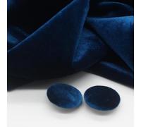 Botones, botones metálicos, Botones 10PCS 10-28MM Redondos de Tela Terciopelo Dorado Cubiertos con Vástago Metal for Ropa Manualidades Costura(Peacock Blue,20mm)