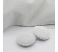 Botones, botones metálicos, Botones 10PCS 10-28MM Redondos de Tela Terciopelo Dorado Cubiertos con Vástago Metal for Ropa Manualidades Costura(White,10mm)