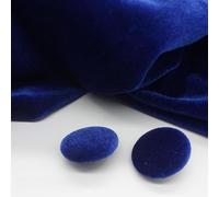Botones, botones metálicos, Botones 10PCS 10-28MM Redondos de Tela Terciopelo Dorado Cubiertos con Vástago Metal for Ropa Manualidades Costura(Sapphire Blue,15mm)