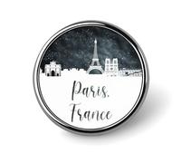Botones con el horizonte de París para jeans, pines de orgullo estatal para mochilas, pines de la capital de una nación nativa, pines de solapa de países brillantes, regalo de joyería para mochilas