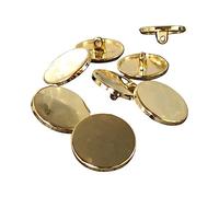 Botones con ojales planos de metal dorado brillante 10 mm, 15 mm, 20 mm (10 piezas) (20 mm)