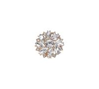Botones con Pedrería Botón de metal con forma flor diamantes imitación, 4 Uds., adecuado for botones decorativos en ropa(Color 1)