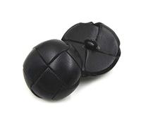 Botones cubiertos de cuero genuino de 5 piezas 15mm-26mm Botón de cuero marrón negro para abrigos Botones de chaqueta, Negro, 26mm