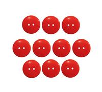 Botones de 2,5 cm, 2 agujeros, 10 piezas - (rojo)