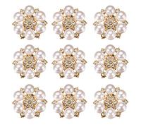 Botones de adornos botones de perlas de imitación Botones de diamantes de imitación de flores para la fabricación de joyas, decoración de bodas, manualidades, accesorios para el cabello, 9pcs (1)