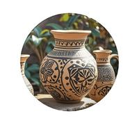 Botones de cerámica étnica de África, 1 unidad, 2.4 pulgadas, redondos, de metal, personalizables, para fotos, suministros de manualidades, proyectos de fiesta de bricolaje, talla única, No es una