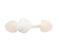 Botones de cierre tipo toggle de cuero sintético, Cierres de palanca cuero Multicolor 15-18 cm Paquete 2 pares for abrigos Cárdigans Chaquetas(Round*off-white Fur Ball,16.5CM)