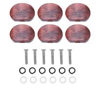 Botones de clavija de afinación de guitarra ZenithAur para ejes de cabezal de máquina, un juego de acrílico de 6 piezas con tornillos y virolas para modificación de perillas de (Oval brown agate)
