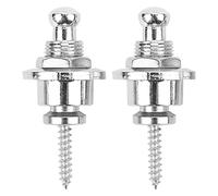 Botones de correa de guitarra de mtlaveshy Botones Fin Antislip Iron Iron Iron Slating para ukelele de bajo eléctrico de plata (Silver 2 set)