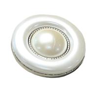 Botones de coser con pedrería y perlas artificiale 12 botones de aleación con perlas y diamantes de imitación en dorado y plateado, tamaños de 16 a 22,5 mm.(Silver,22.5mm)