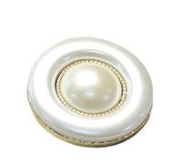 Botones de coser con pedrería y perlas artificiale 12 botones de aleación con perlas y diamantes de imitación en dorado y plateado, tamaños de 16 a 22,5 mm.(Gold,20mm)