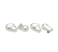 Botones de coser con pedrería y perlas artificiale 16 botones de aleación de perla multicolor de 17 mm/22 mm(White,22mm)