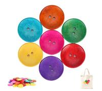 Botones de coser de madera de 150 piezas, botones de artesanía redondos de 2 agujeros botones de madera de 3 cm botones de coser de color mixto a granel botones decorativos redondos para artesanías