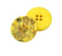 Botones de Costura 10 Uds. Botones de 4 agujeros estilo pintura al óleo botones resina DIY for ropa botón cuatro ojos abrigo traje decoración accesorio costura