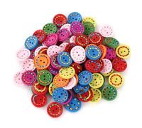 Botones de Costura Botones de madera 20 piezas, botones colores mezclados al azar, botón redondo 2 agujeros hechos a mano for artes y manualidades, accesorios DIY