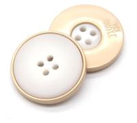 Botones de costura decorativos, 6 piezas, botones metal resina con 4 agujeros for ropa, abrigo, traje, accesorios hechos a mano, color negro, 23 mm(White,23mm)