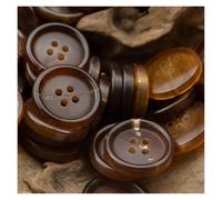 Botones de costura decorativos, juego 12 botones cuerno genuino for traje, chaqueta, abrigo, marrón claro, negro, oscuro, 15-30 mm, accesorios(Light Brown,20mm (12pcs))