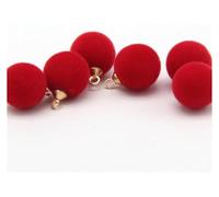 Botones de costura decorativos10 piezas botones perla recubiertos tela 10 mm for ropa pequeña for mujer, camisa, vestido, flocado decorativo(Red)