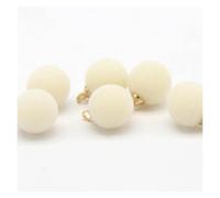 Botones de costura decorativos10 piezas botones perla recubiertos tela 10 mm for ropa pequeña for mujer, camisa, vestido, flocado decorativo(Beige)