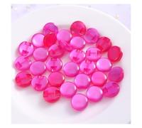 Botones de costura decorativos50 piezas 8 mm, botones resina color sólido transparente, bonitos for álbumes recortes, accesorios ropa bricolaje, rojo(Rose Red)