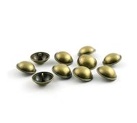 Botones de costura redondos ZYAMY de bronce con forma de seta curvada, de latón envejecido, 10 unidades, con vástago, 15 mm, 20 mm, 25 mm