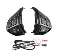 Botones de crucero de volumen del volante para Mitsubishi para ASX para Outlander EX, material ABS para un uso duradero (grano de carbono)