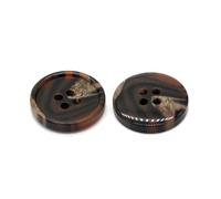 Botones de cuerno de resina de 4 agujeros, 15-25 mm, varios tamaños, para hombre, traje, abrigo, blazer, cortavientos, suministros de costura clásica.,Marrón oscuro,25 mm - 10 piezas