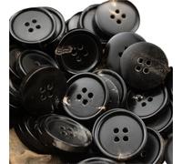 Botones de cuerno for abrigo de lana, costura de invierno, botón grande Retro, 4 agujeros, manualidades decorativas, 6 uds.(Color 2,25.0 MM)