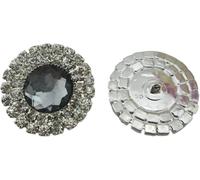 Botones De Diamante Botón De Diamantes Imitación, 5 Uds., Vástago, Artesanal, Costura En Artesanía （25 Mm） for Ropa(Gray)