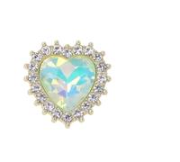 Botones de diamantes de imitación 10 Uds. De botón decorativo de corazón, placa flor Color, hebilla aleación, accesorios joyería, materiales diamantes imitación DIY(Color 6)