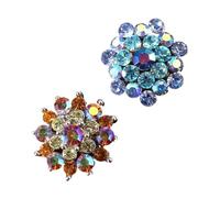 Botones de Diamantes de Imitación 5 uds 20MM 2 estilos Vintage Metal brillante punteado colorido claro botones decorativos de diamantes imitación for accesorios for el cabello Para coser