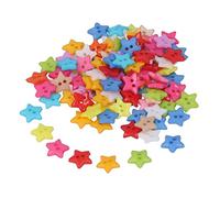Botones de estrella colorido diseño único lindos pequeños botones decorativos para costura decoración manualidades DIY 200 piezas de plástico forma de estrella moda exquisita
