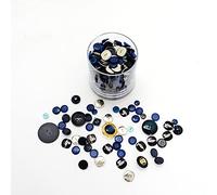 Botones de formas y tamaños surtidos, 250 g, azul marino