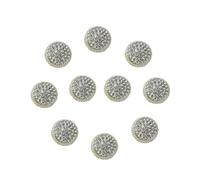 Botones De ImitacióN 10 botones de metal con diamantes imitación for camisa, costura for ropa, accesorios hechos a mano para Ropa(White-10pcs,23MM)