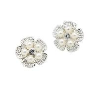 Botones De ImitacióN 10 botones de metal dorado perlado lujo 12 mm for ropa, accesorios costura for vestidos y camisas mujer estilo vintage para Ropa(White)