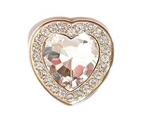 Botones De ImitacióN 10 botones de metal en forma corazón for coser ropa, abrigos, bolsos, manualidades, accesorios decorativos con incrustaciones diamantes imitación para Ropa(White 22mm)