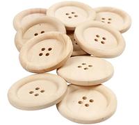 Botones de madera, dia: 35 mm, medida agujero 2 mm, baya china, 4 agujeros, 10ud