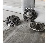 Botones de metal con ojal de 15 mm o 23 mm (10 unidades) (23 mm), color plateado