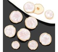 Botones de metal de resina para abrigo, cárdigan, costura, costura, accesorios, 15 mm, 10 unidades