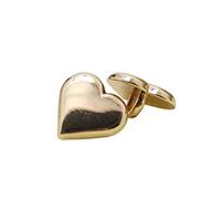 Botones de metal dorado con forma de corazón de 11 mm, paquete de 10