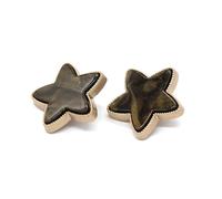 Botones de metal dorado en forma de estrella de 18-30 mm para vestidos, abrigos y faldas de mujer.,Marrón,18 mm 6 piezas