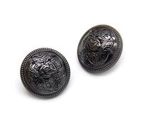 Botones de metal modernos y decorativos, con diseño de escudo de armas, ideales para traje, paquete de 10 unidades, Gun black, 25 mm