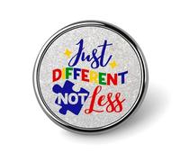 Botones de mezclilla "Just Different Not Less" (Simplemente diferentes, no menos) "Autism Life" (Vida con autismo) Pines "Orgullo autista" para mochilas Pines de identificación para padres de niños co