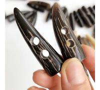 Botones de palanca, Botones de cuerno auténtico con forma oliva, multicolor, 50-65 mm, paquete 50 unidades for abrigos y chaquetas(7 real horns,60mm 50pcs)