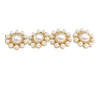 Botones de Perla en Forma de Flor Beige, 10 Piezas