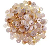 Botones de perlas, 100 piezas de 12, 5 mm/15 mm/20, botones de nácar de 2 orificios, naturales para ropa, cárdigan y manualidades de bricolaje, suministros de costura multifuncionales